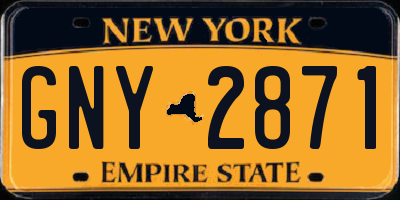 NY license plate GNY2871