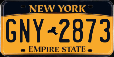 NY license plate GNY2873