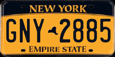 NY license plate GNY2885