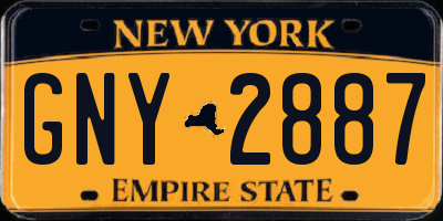 NY license plate GNY2887