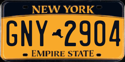 NY license plate GNY2904