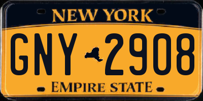NY license plate GNY2908