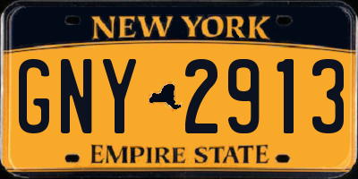 NY license plate GNY2913