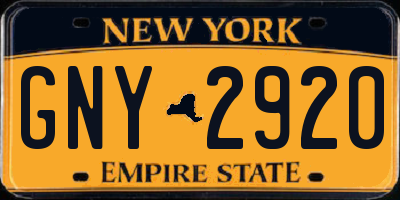 NY license plate GNY2920