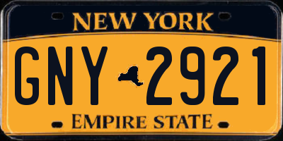 NY license plate GNY2921