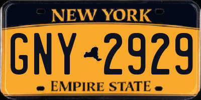 NY license plate GNY2929