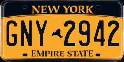 NY license plate GNY2942
