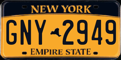 NY license plate GNY2949