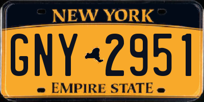 NY license plate GNY2951