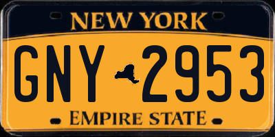NY license plate GNY2953