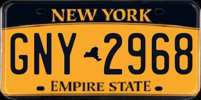 NY license plate GNY2968