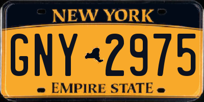 NY license plate GNY2975