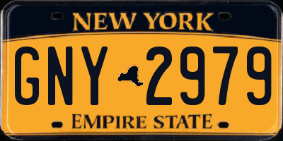 NY license plate GNY2979