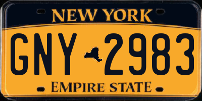 NY license plate GNY2983