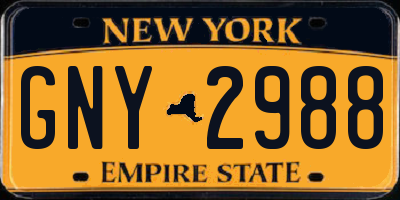 NY license plate GNY2988