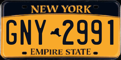 NY license plate GNY2991