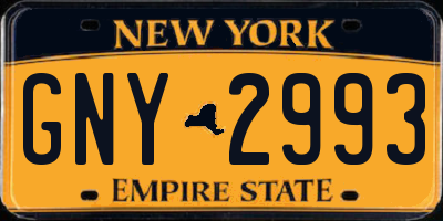 NY license plate GNY2993