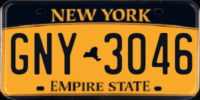 NY license plate GNY3046