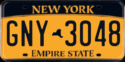 NY license plate GNY3048