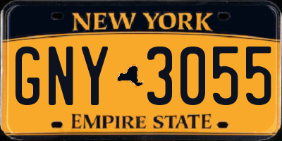 NY license plate GNY3055