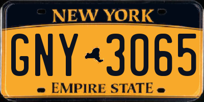NY license plate GNY3065