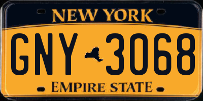 NY license plate GNY3068