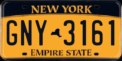 NY license plate GNY3161
