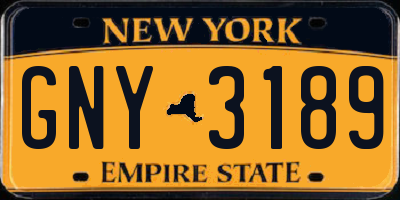 NY license plate GNY3189