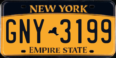 NY license plate GNY3199