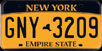 NY license plate GNY3209