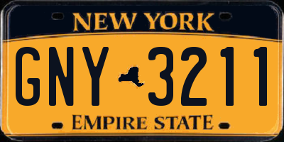 NY license plate GNY3211