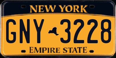 NY license plate GNY3228