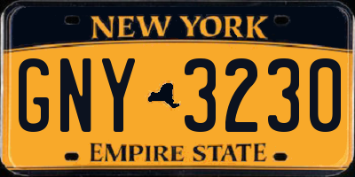 NY license plate GNY3230