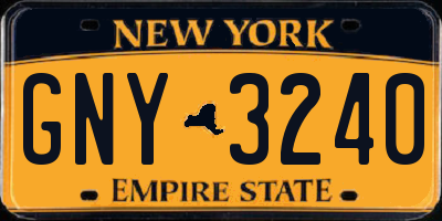 NY license plate GNY3240