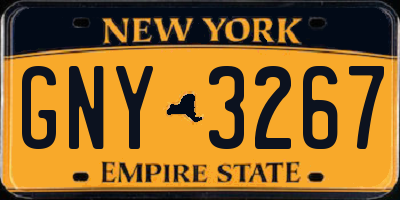NY license plate GNY3267
