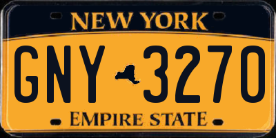 NY license plate GNY3270