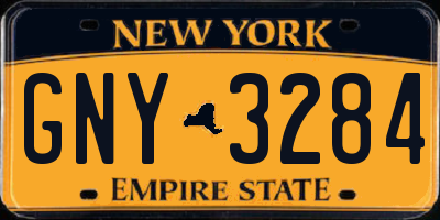 NY license plate GNY3284