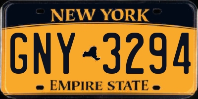 NY license plate GNY3294