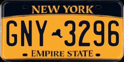 NY license plate GNY3296