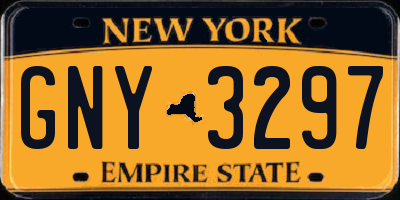 NY license plate GNY3297