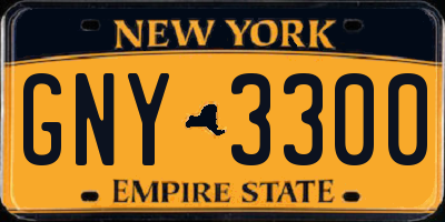 NY license plate GNY3300