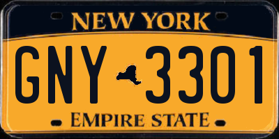 NY license plate GNY3301