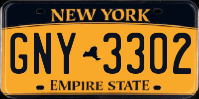 NY license plate GNY3302