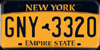 NY license plate GNY3320