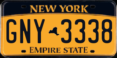 NY license plate GNY3338