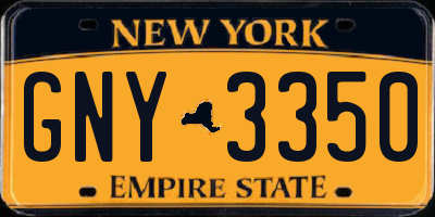 NY license plate GNY3350