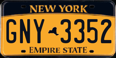 NY license plate GNY3352