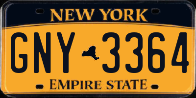 NY license plate GNY3364
