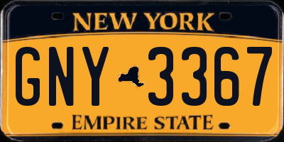 NY license plate GNY3367