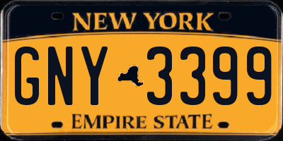 NY license plate GNY3399
